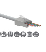 Univerzální EASY konektor RJ45 CAT5E STP 8p8c na drát i licnu SXRJ45-5E-STP-EASY 100ks
