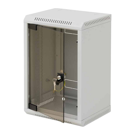 10" rack jednodílný 9U/260 TRITON šedý dveře sklo