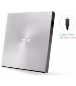 ASUS DVD ZenDrive SDRW-08U9M-U SILVER, External Slim DVD-RW, USB Type-C/Type-A, M-DISC