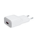 Solight USB nabíjecí adaptér, fast charge: 1x USB Qualcomm, 5V2A/9V1.5A/12V1A, AC 230V, bílošedý