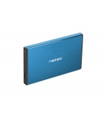 Externí box pro HDD 2,5" USB 3.0 Natec Rhino Go, modrý, hliníkové tělo