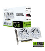 ASUS VGA NVIDIA GeForce RTX 5060 DUAL OC 8G WHITE, 8GB GDDR7, 3xDP, 1xHDMI