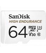 SanDisk MIcroSDXC karta 64GB High Endurance (R:100/W:40 MB/s, Class 10, U3 V30) + adaptér