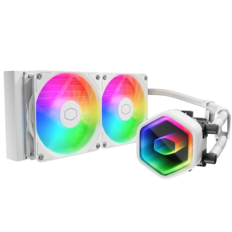 Cooler Master vodní chladič MasterLiquid 240 Core II, 2x240mm, LGA1851, AM5, bílá