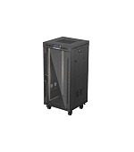 19" VOLNĚ STOJÍCÍ RACKOVÁ SKŘÍŇ 24U 600X600 ČERNÉ SKLENĚNÉ DVEŘE LCD LANBERG (FLAT PACK) V2