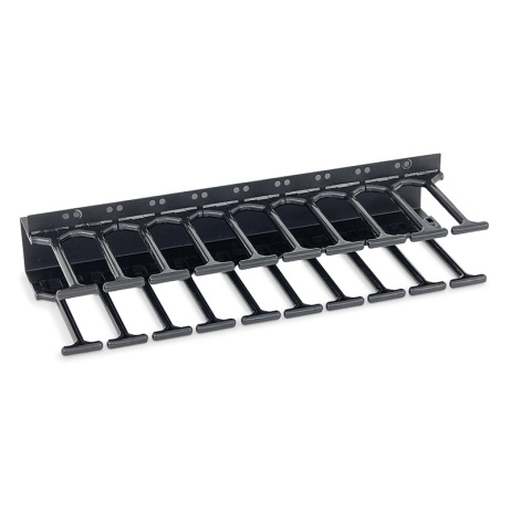 19" vyvaz.panel 47U Hřeben,dvouřadý černý 75mm trn