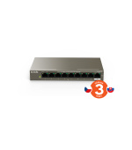 Tenda TEF1109P-8-63W PoE AT switch 8x PoE 802.3af/at, 9x 100Mb/s, PoE+ celkem 58W, fanless