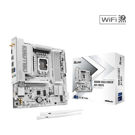 ASRock MB Sc LGA1851 B860M Challenger WiFi WHITE, Intel B860, 4xDDR5,1xHDMI, WiFi, mATX