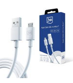 3mk datový kabel - Hyper Cable A to Micro 1.2m 5V 2,4A, bílá