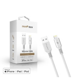 RhinoTech LITE MFi kabel s nylonovým opletem USB-A na Lightning 1.2m stříbrná