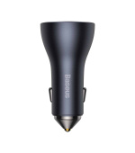 Baseus CGJP010013 Nabíječka do Auta Triple Quick Charger USB/USB-C/USB-C 65W Dark Grey