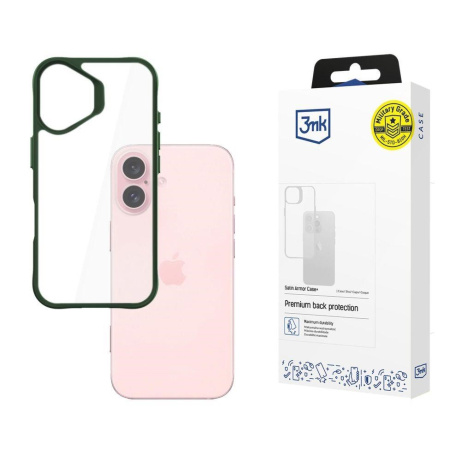 3mk ochranný kryt Satin Armor Case+ Green pro Apple iPhone 16