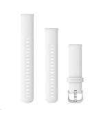 Garmin řemínek Quick Release 18mm, silikonový bílý, stříbrná přezka