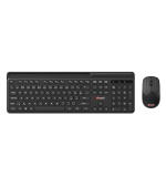 Klávesnice C-TECH Quallis WLKMC-05, bezdrátový combo set s myší, černý, USB, CZ/SK