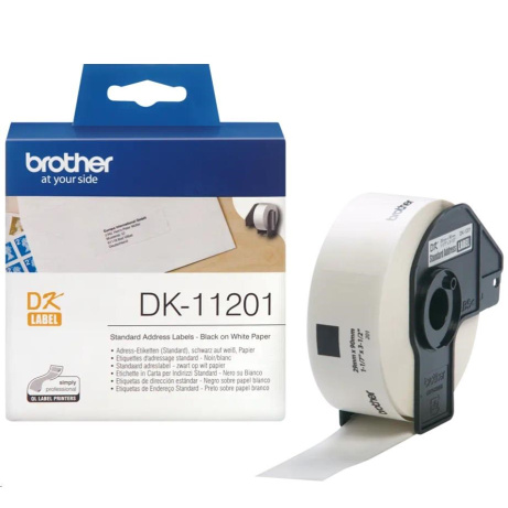 BAZAR - BROTHER DK-11201 Adresní štítky standard (400 ks) 29 mm x 90 mm - Poškozený obal (Komplet)