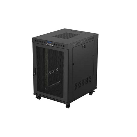 19" VOLNĚ STOJÍCÍ RACKOVÁ SKŘÍŇ 22U/800X1000 (FLAT PACK) SE SÍŤOVÝMI DVEŘMI LCD ČERNÁ LANBERG V2