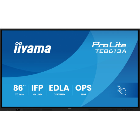 86" iiyama TE8613A-B2AG:IPS,4K,40P,USB-C,EDLA