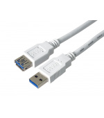 PremiumCord Prodlužovací kabel USB 3.0 Super-speed 5Gbps A-A, MF, 9pin, 5m bílá
