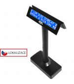 LCD zákaznický displej Virtuos FL-730MB 2x20,RS232, oboustranný, černý
