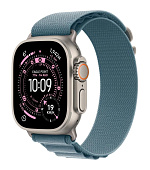 Apple Watch Ultra 3 GPS + Cellular 49mm Natural Titanium Case with Light Blue Alpine Loop - Large