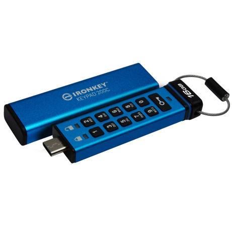 Kingston Ironkey Keypad 200C/16GB/USB 3.0/USB-C/Modrá