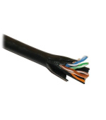UTP kabel PlanetElite, Cat5E, drát, dvojitý venkovní PE+PE, černý, 305m, cívka