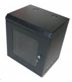 XtendLan 10" nástěnný rozvaděč 9U 350x280, nosnost 50 kg, dveře z plexiskla, svařovaný, černý