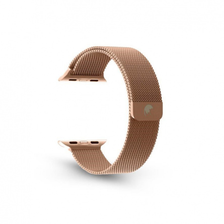RhinoTech ocelový řemínek milánský tah pro Apple Watch 42 / 44 / 45mm růžově-zlatý