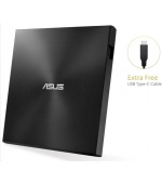 ASUS DVD ZenDrive SDRW-08U9M-U BLACK, External Slim DVD-RW, USB Type-C/Type-A, M-DISC